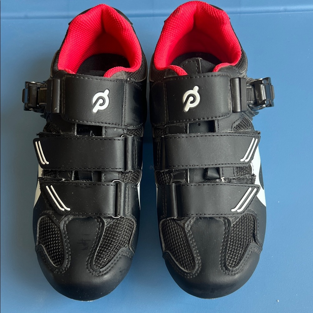 Peloton Black and Red Athletic Shoes